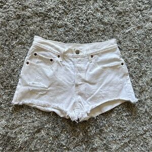 Levi’s white denim shorts